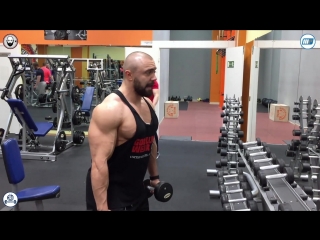 bending arms with dumbbells while standing. hammer grip darkfit